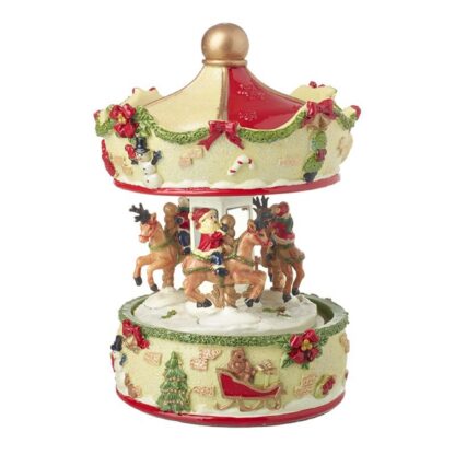 Spinning Christmas Merry go Round musical ornament